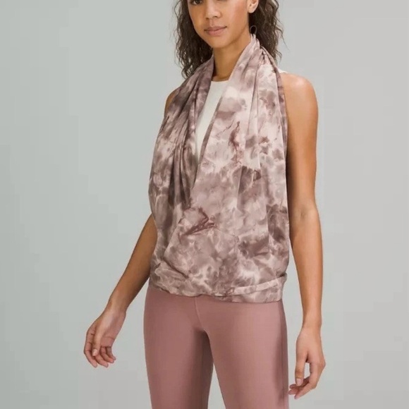 Lululemon Customizable Snap Scarf Shine Rose Gold Nulu Fabric |Rare Retired - Picture 4 of 6